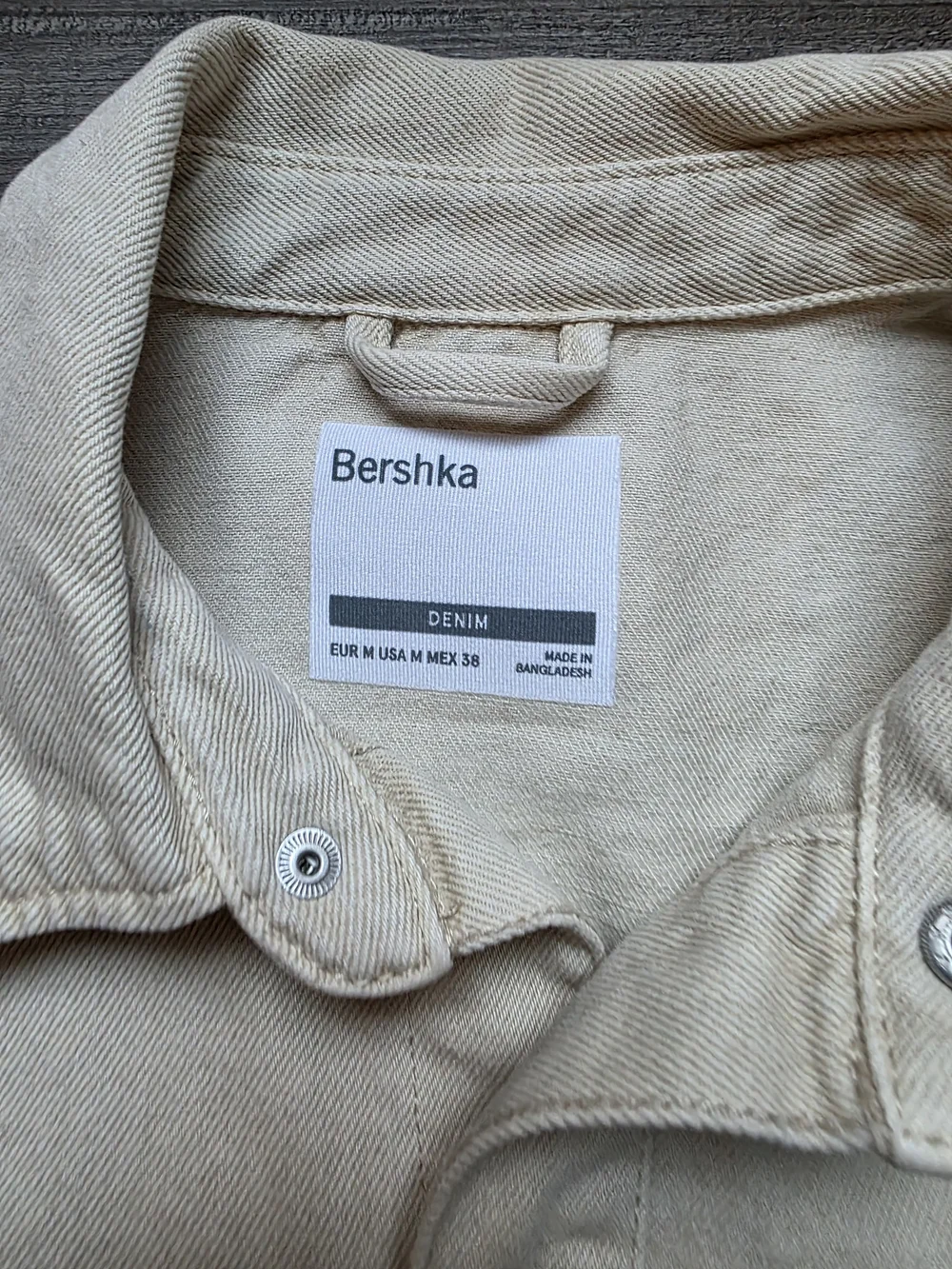 Bershka Men's Light Beige Button-Down Shacket